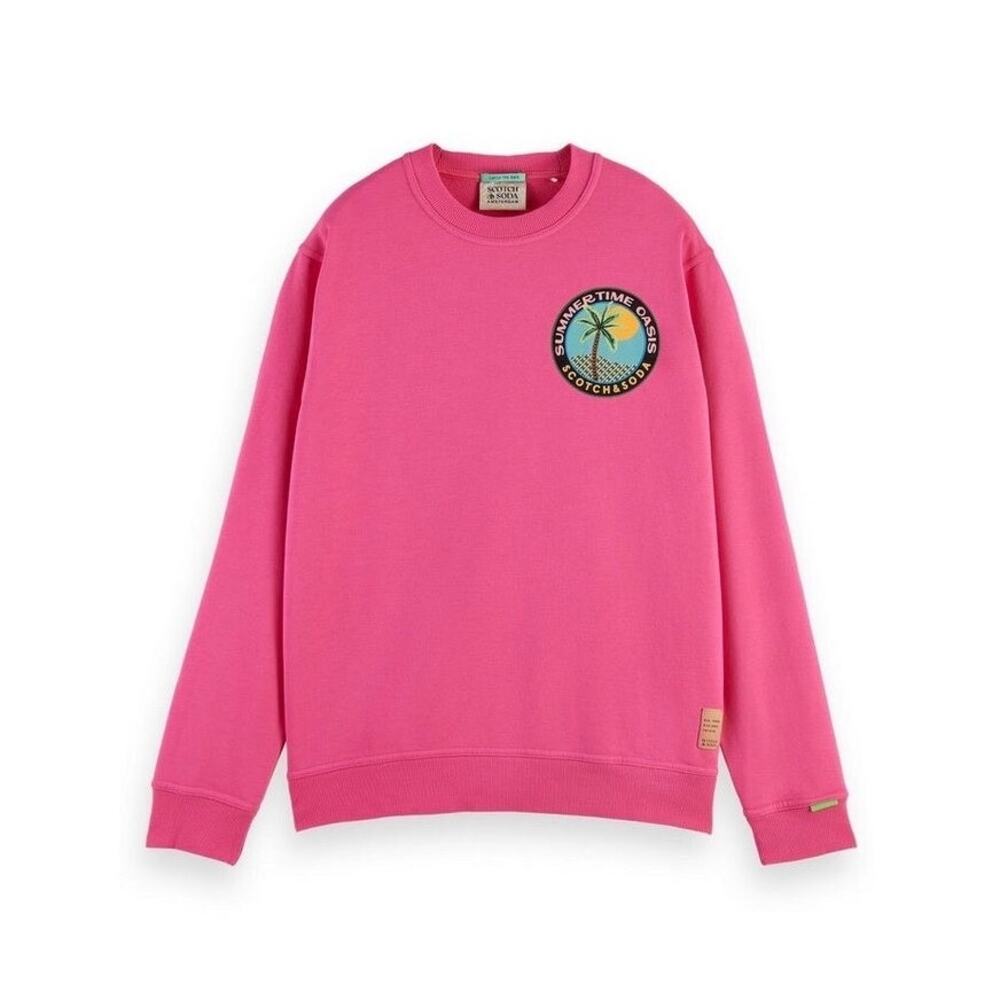 Scotch & Soda Pink Summer Graphic Pullover Sweatshirt Size Medium